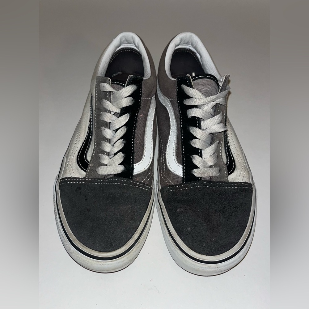 Vans Old Skool Off The Wall, Black Pewter White Suede Men's‎ Size 6 Women’s 7.5